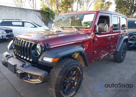 2021 Jeep Wrangler Unlimited Willys 4X4 из США, поврежденный, VIN 1C4HJXDN7MW543671